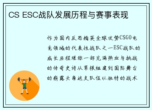 CS ESC战队发展历程与赛事表现